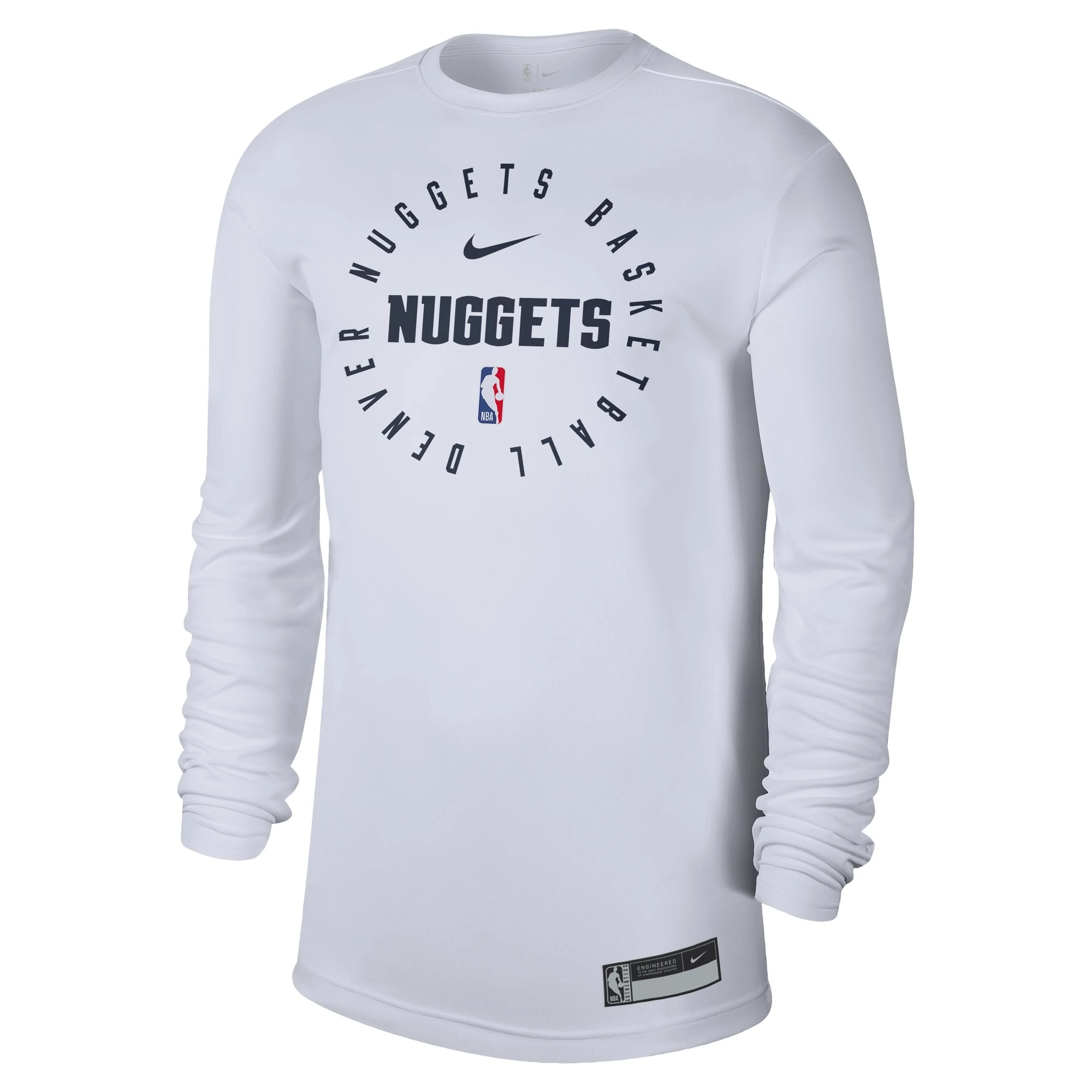 2024-25 Nuggets Legend On-Court Practice Long Sleeve T-Shirt - White