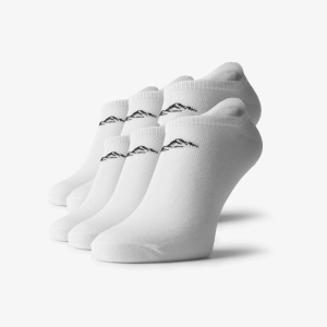 6-Pack No Show Sport Socks | White
