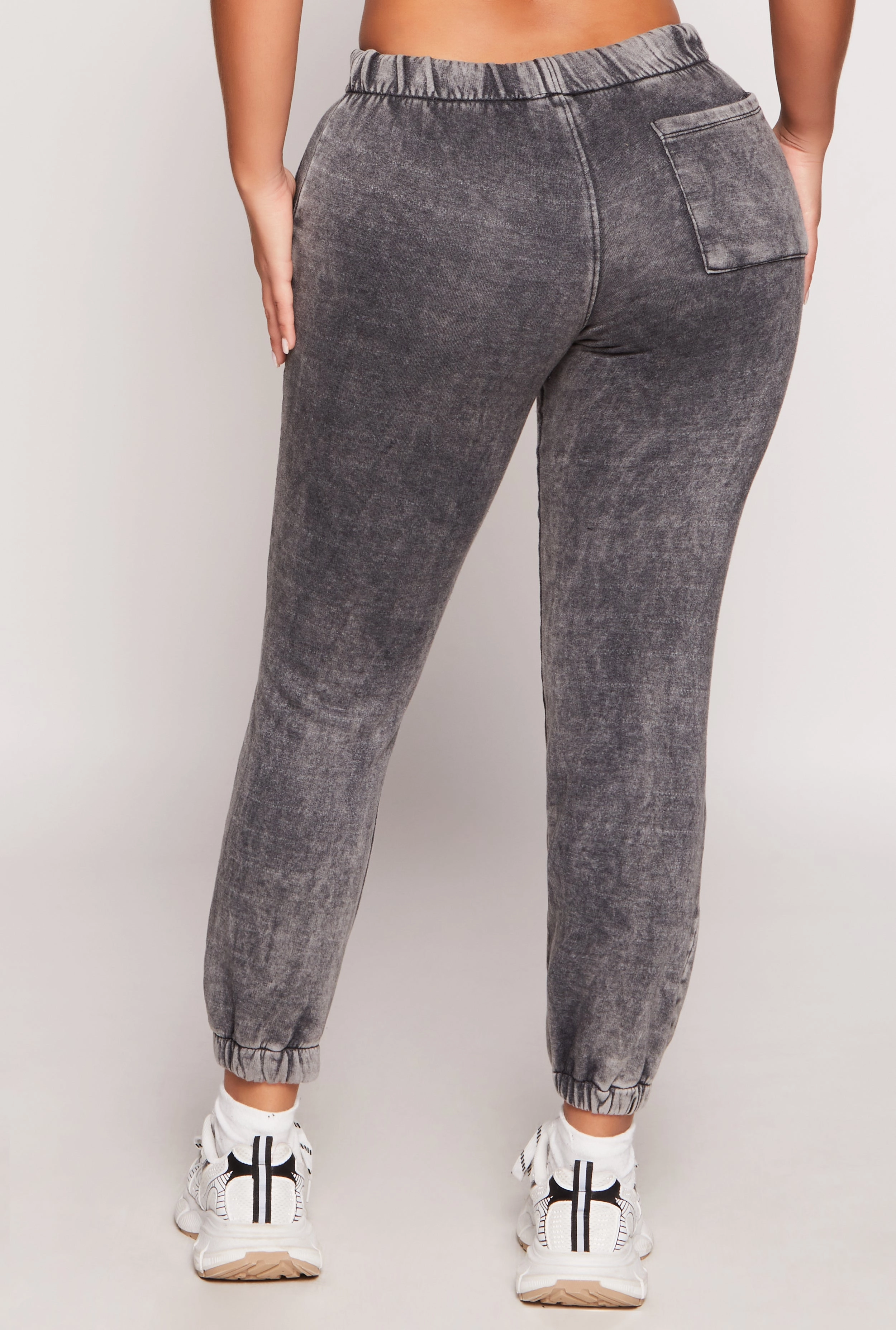 Acid Wash Fleece Drawstring Joggers