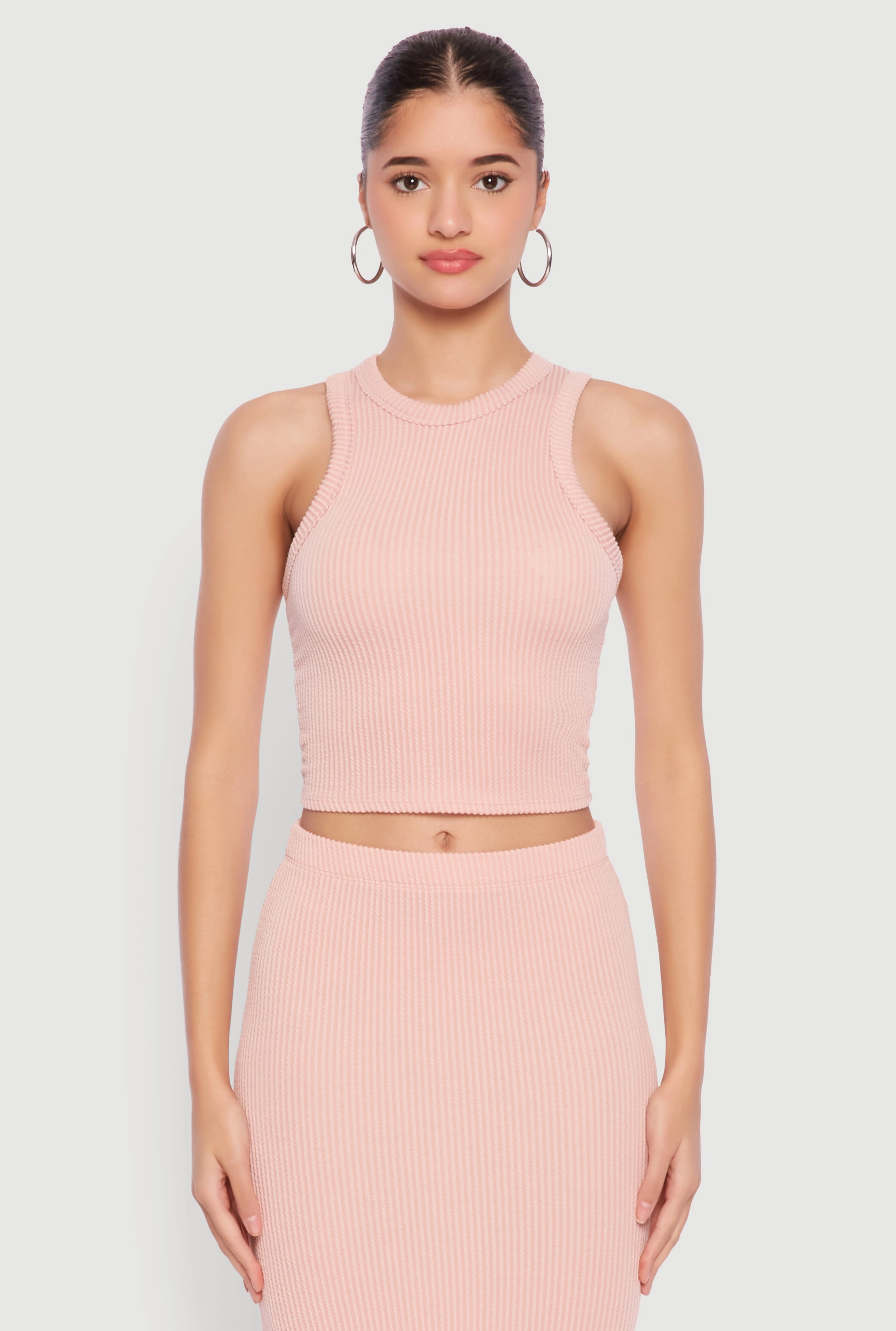 Almost Famous Ribbed Knit Racerback Tank Top