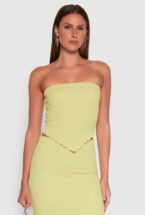 Almost Famous Smocked Handkerchief Hem Tube Top