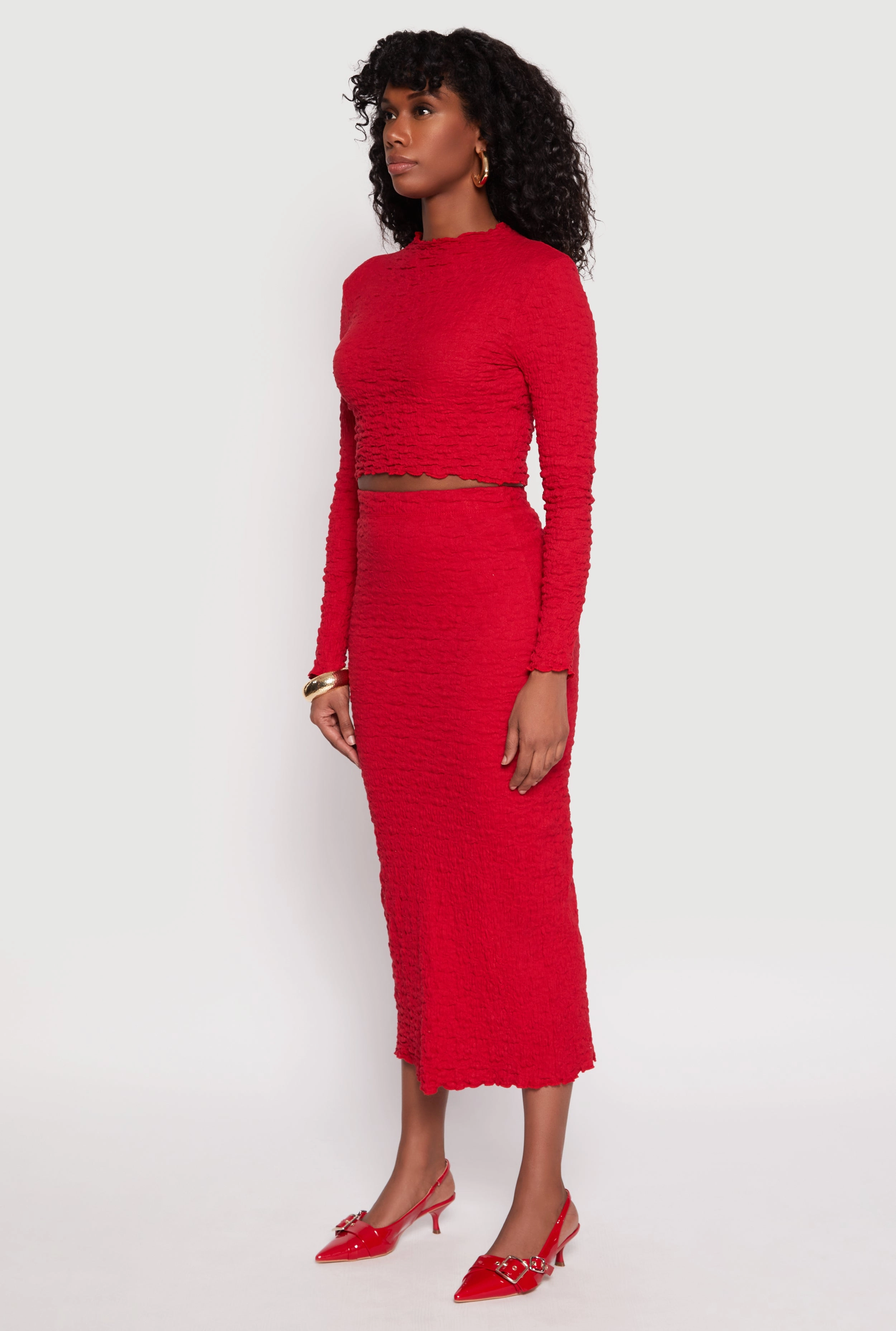 Almost Famous Textured Knit Crop Top