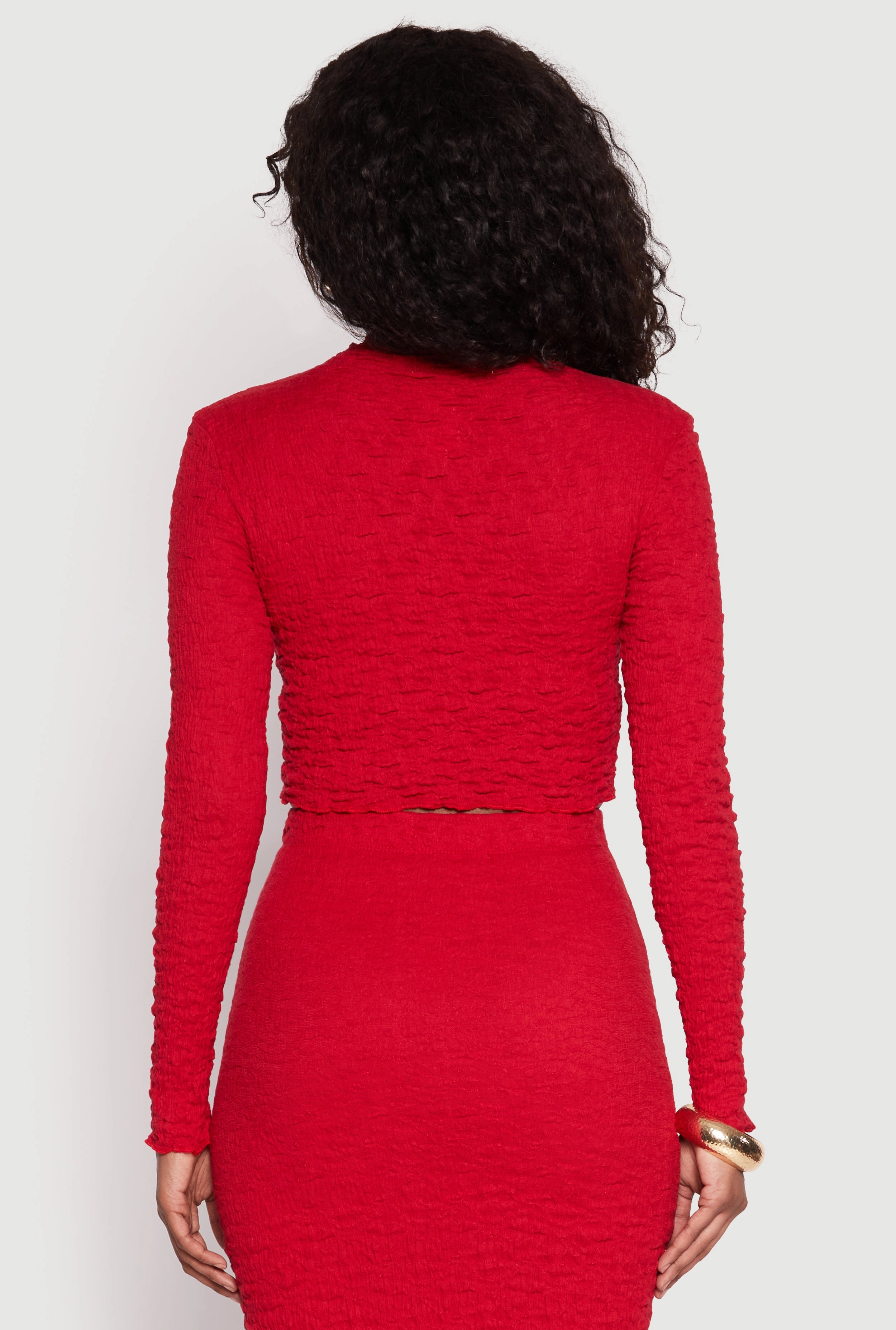 Almost Famous Textured Knit Crop Top