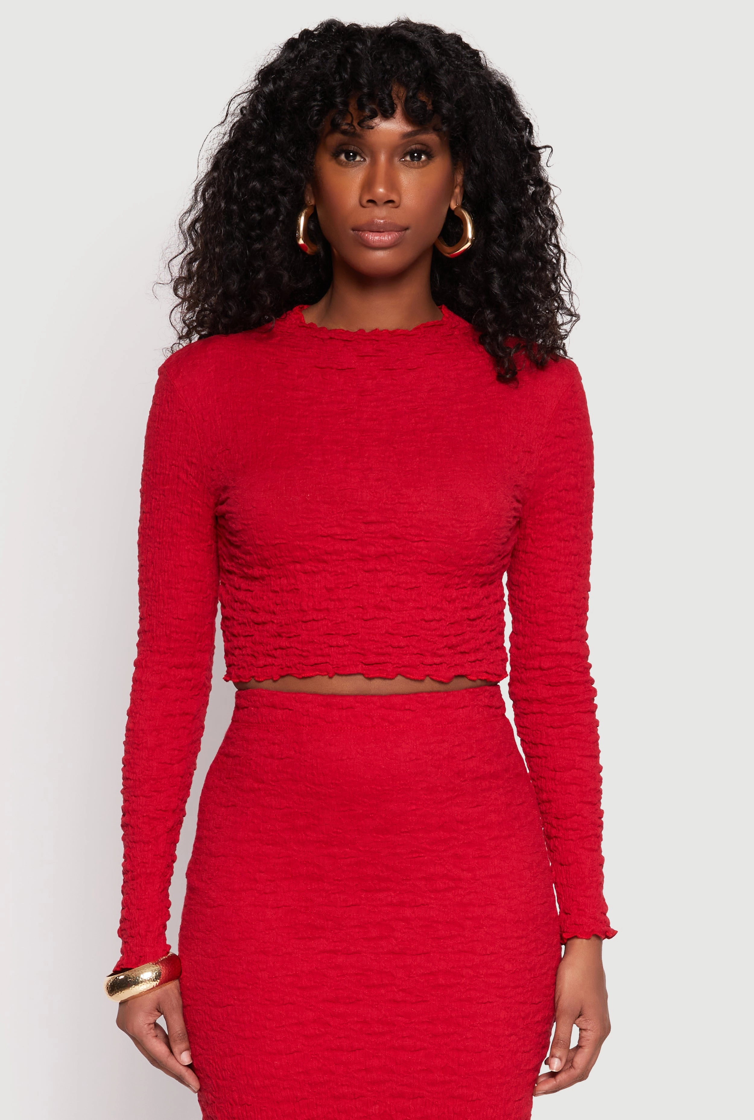 Almost Famous Textured Knit Crop Top