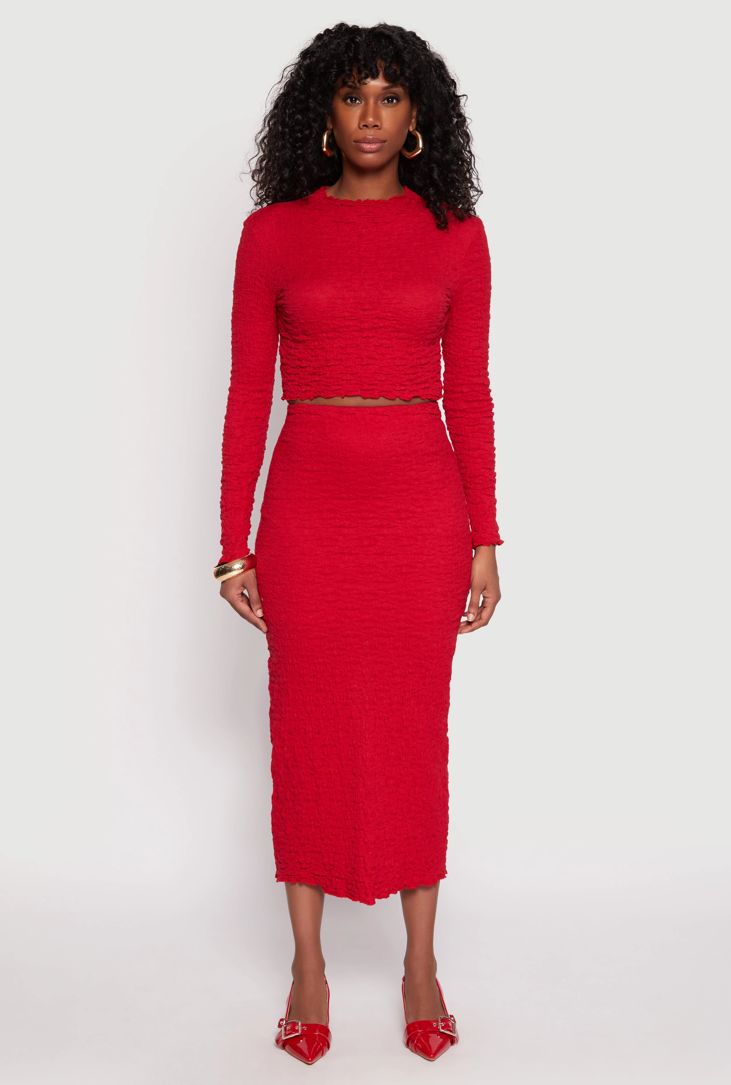Almost Famous Textured Knit Crop Top