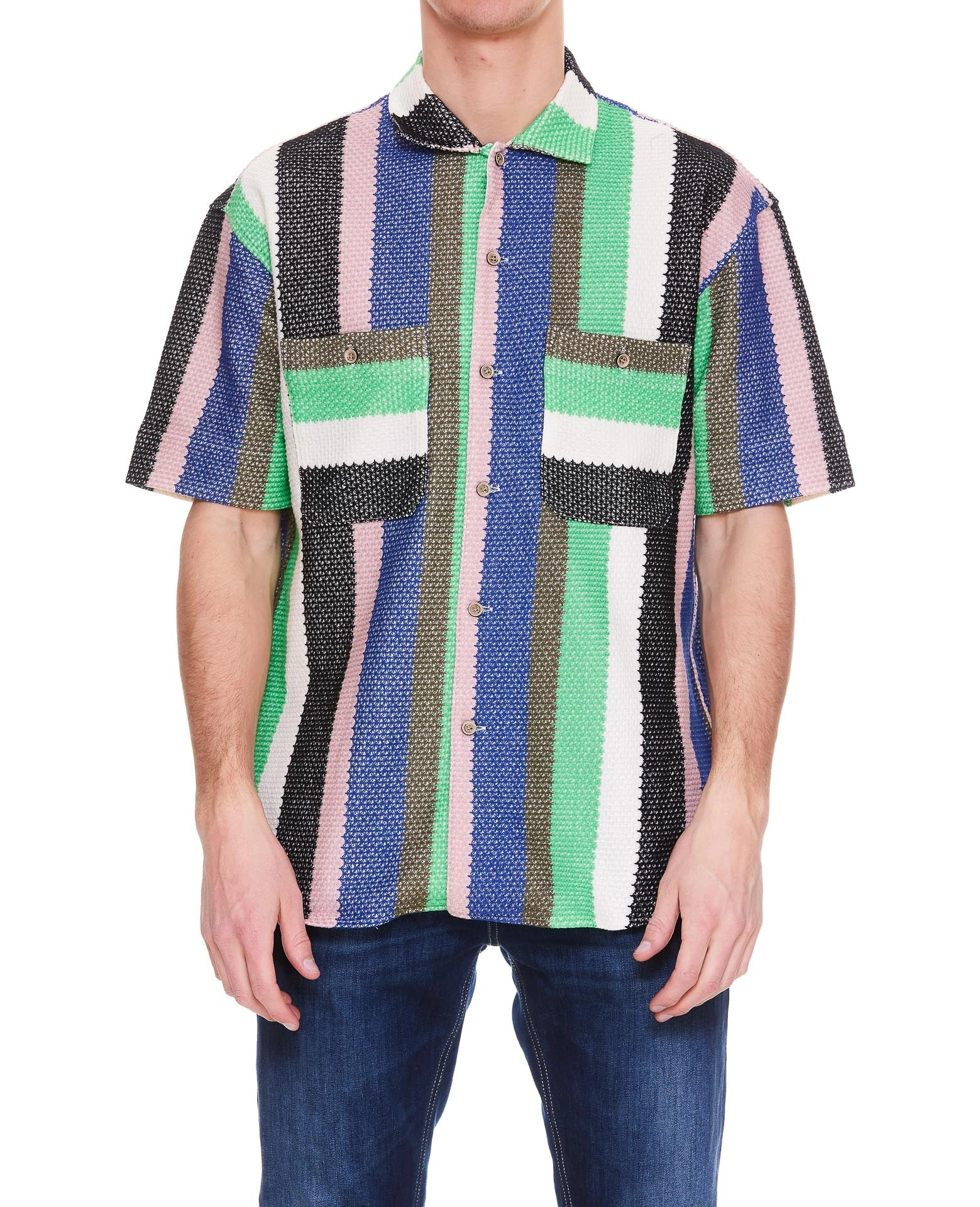 Andersson Bell Striped Short Sleeved Knitted Shirt