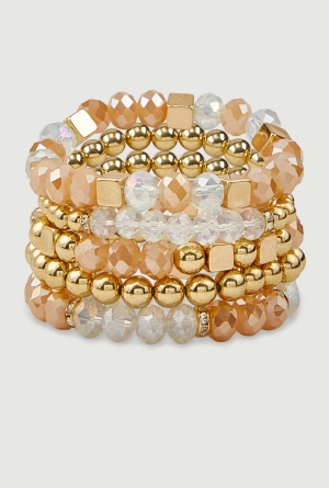Assorted Beaded Stretch Bracelets Set of 5