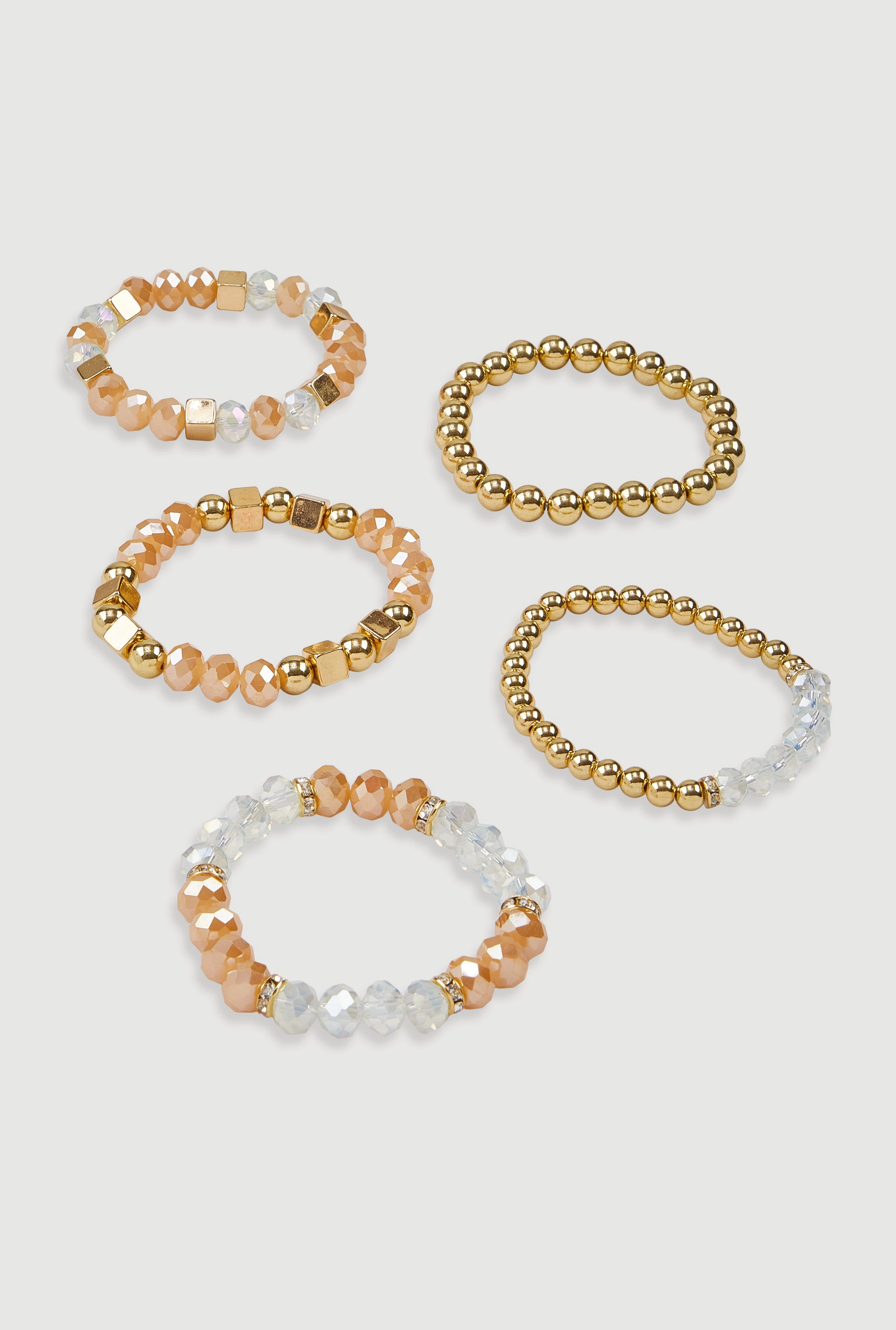Assorted Beaded Stretch Bracelets Set of 5