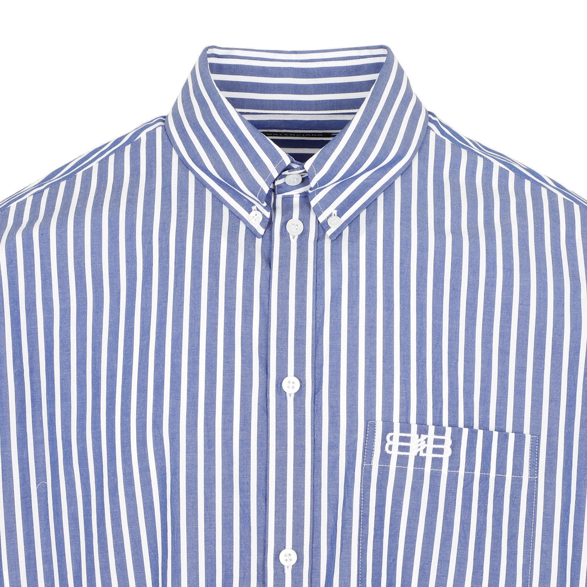 Balenciaga Striped Layered Short-Sleeved Shirt