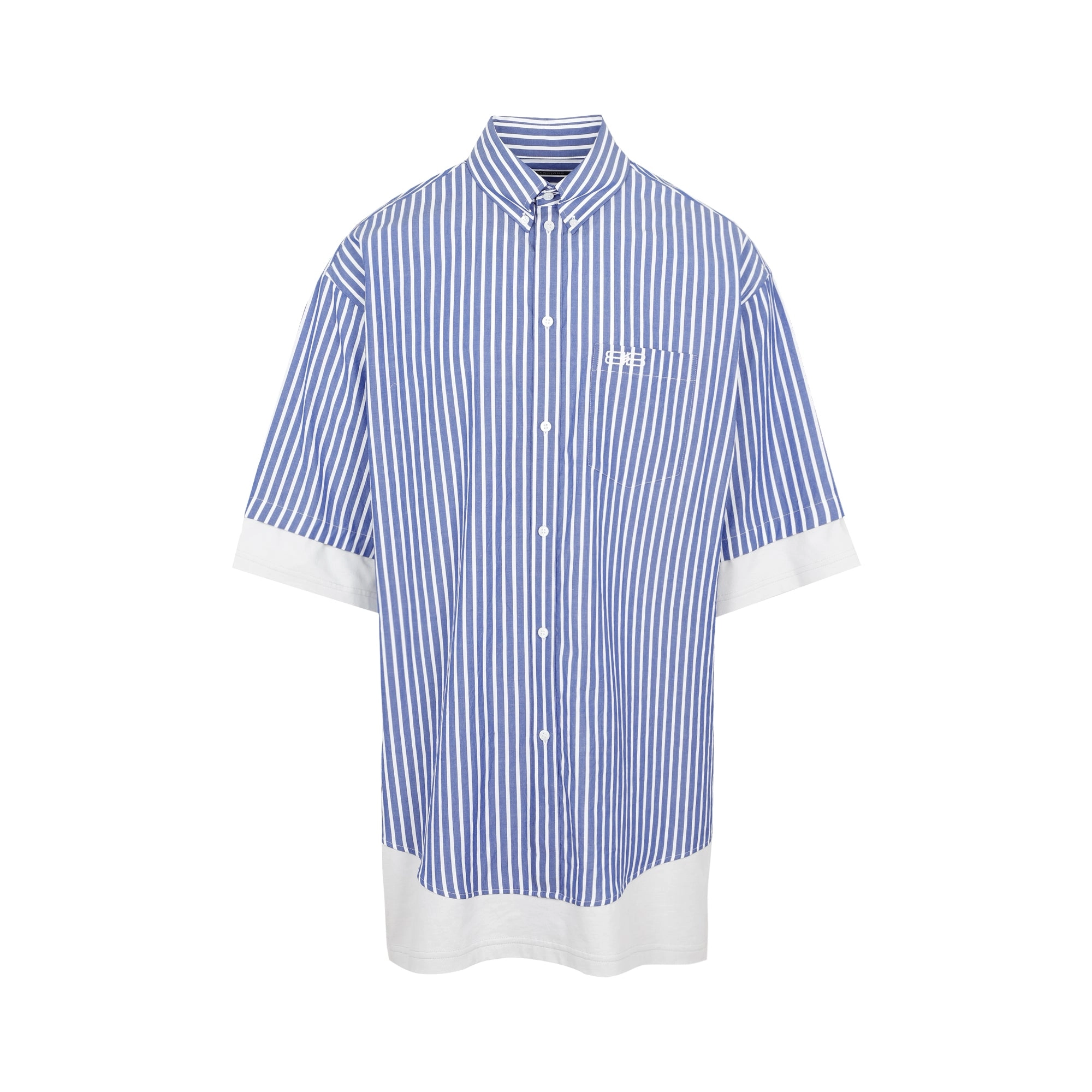 Balenciaga Striped Layered Short-Sleeved Shirt