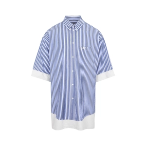Balenciaga Striped Layered Short-Sleeved Shirt