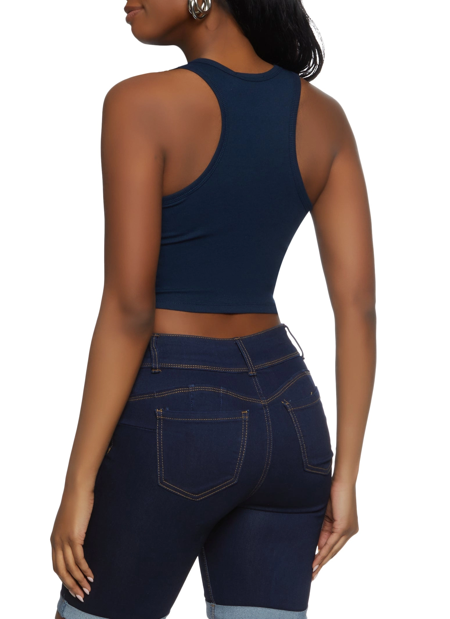 Basic Cropped Racerback Tank Top