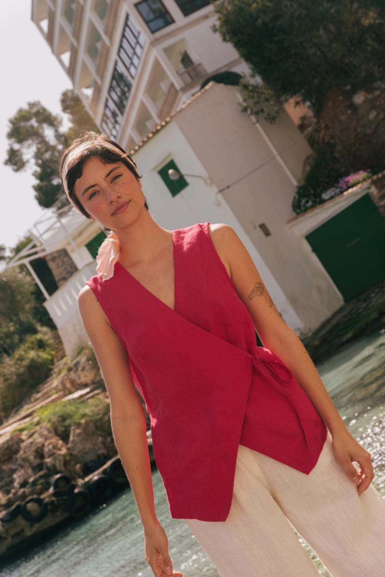 Blanca Women's Linen Sleeveless Top | Multiple Colours