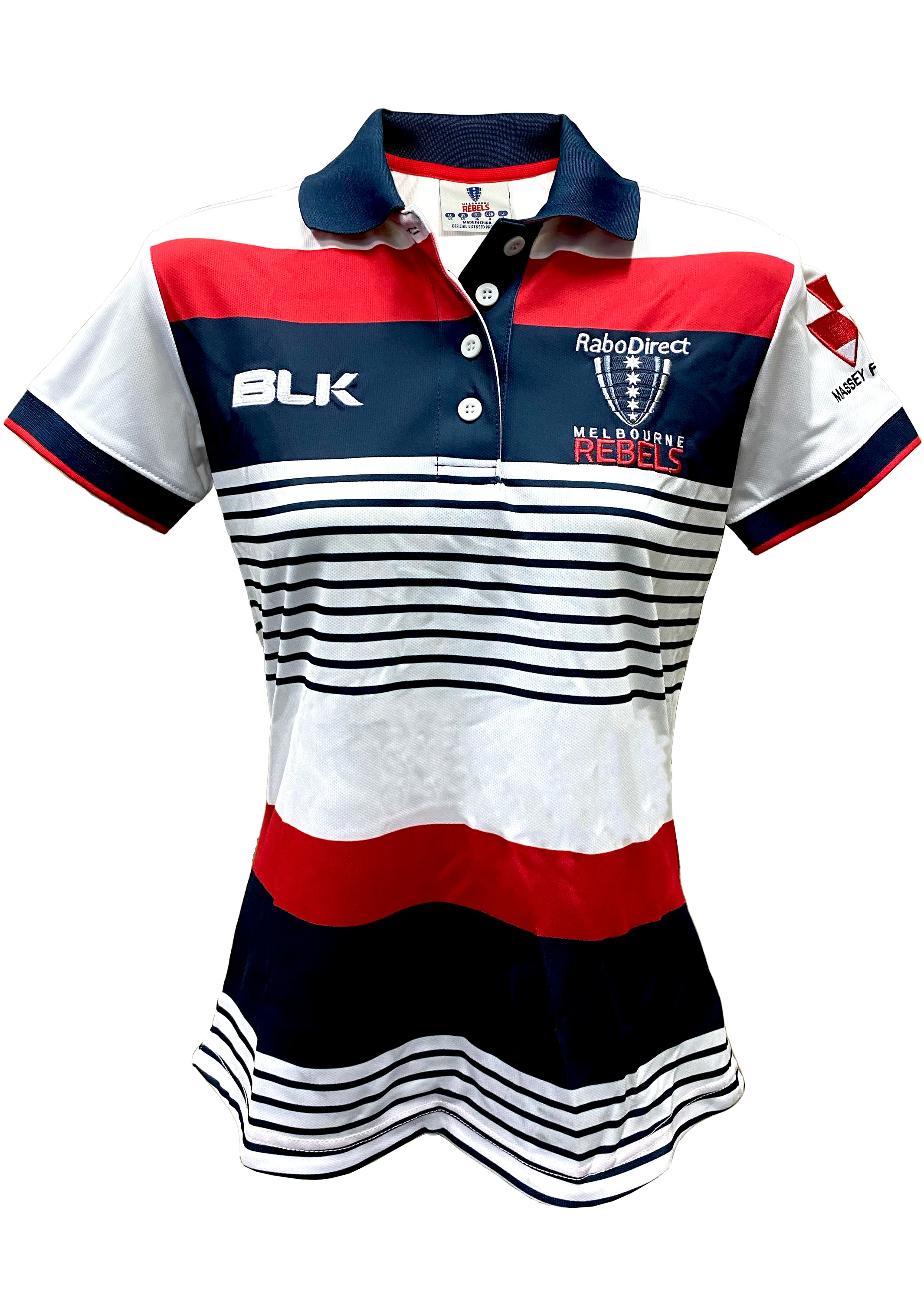 BLK Melbourne Rebels Media Polo Womens <br> MRPO314WHT14