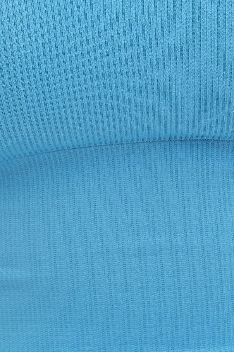 Blue Crop Singlet Top Seamless