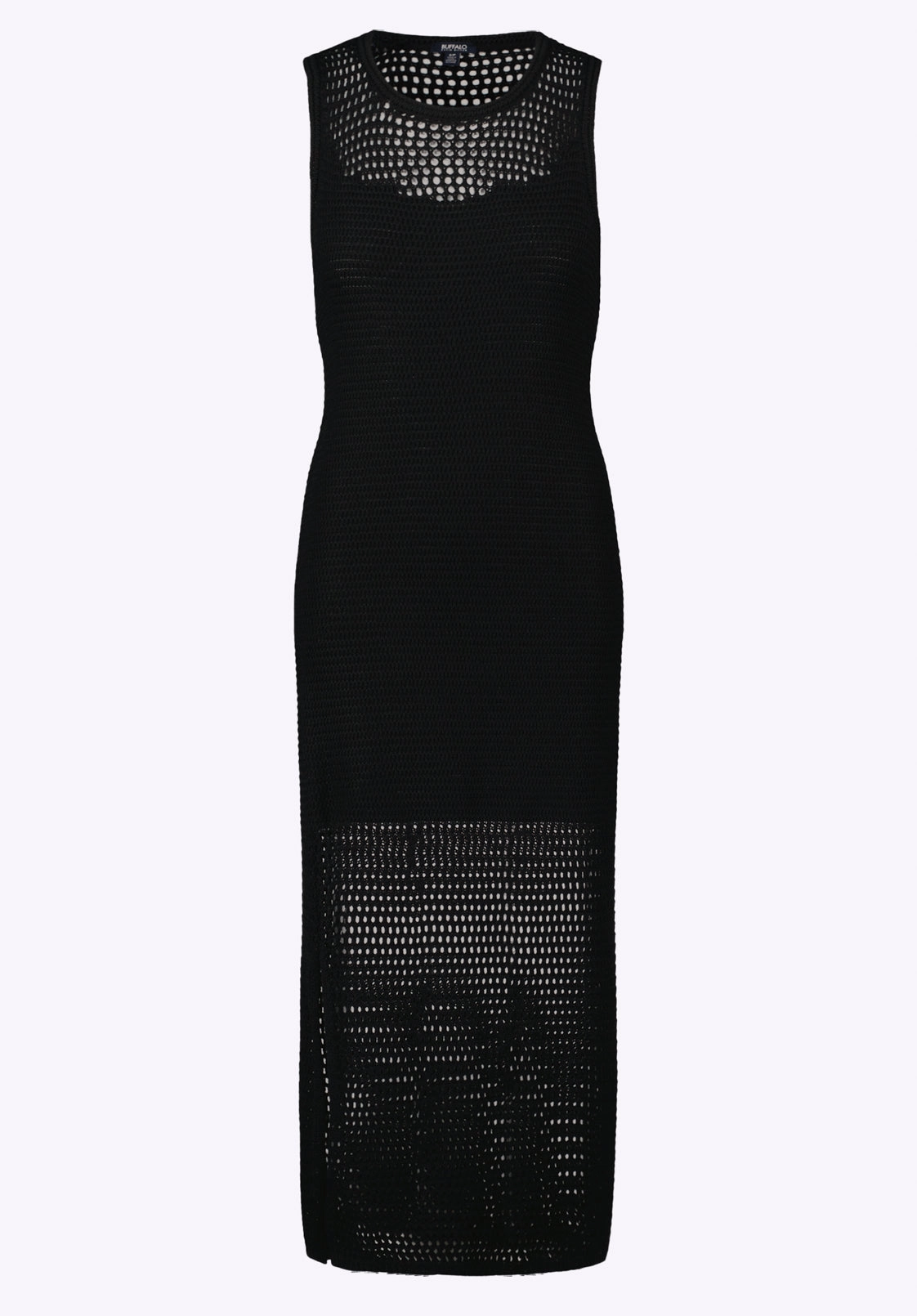 Bronwen Women's Sleeveless Open-Knit Midi Dress, Black - SD0009P
