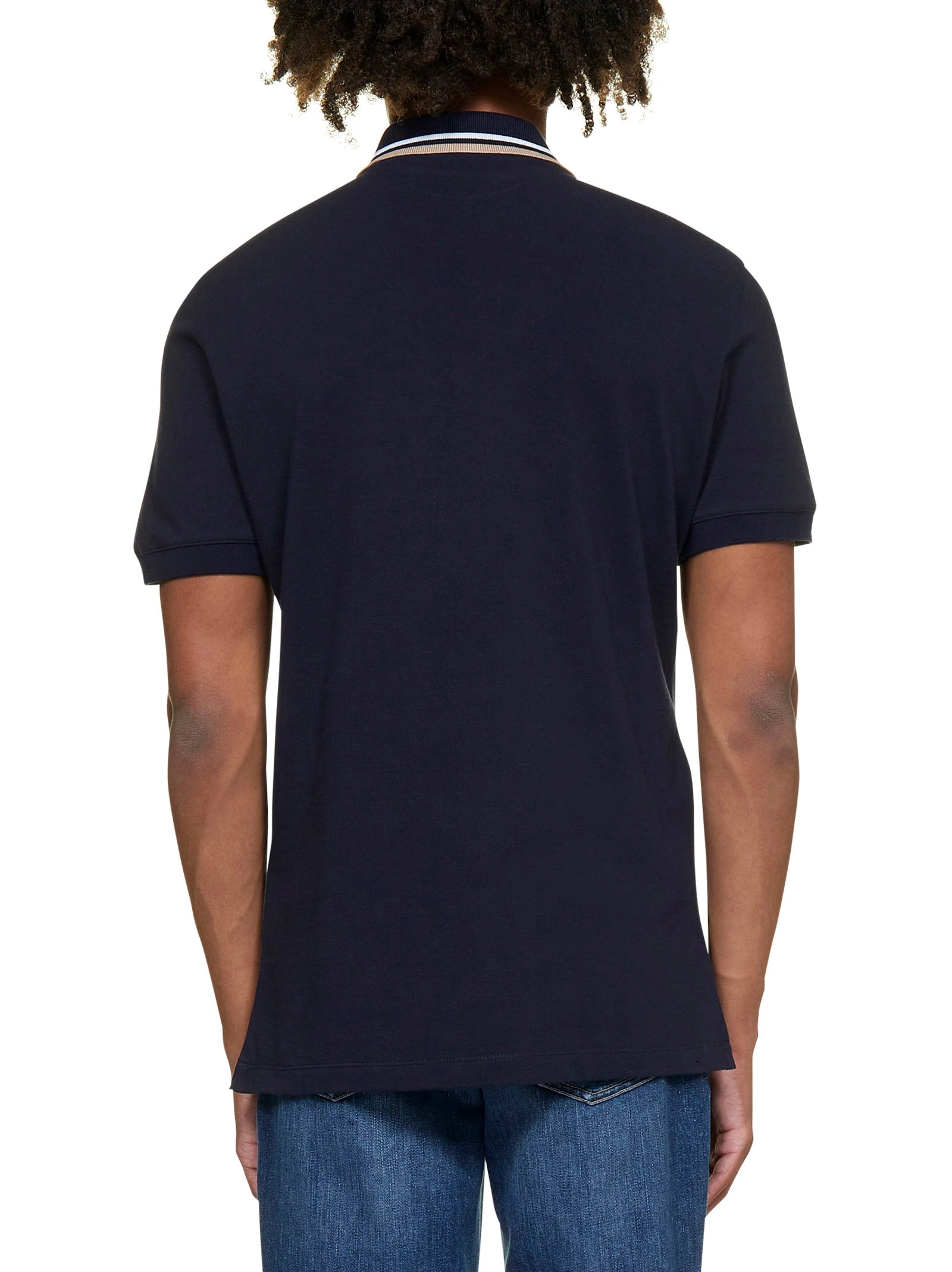 Brunello Cucinelli Striped Collar Polo Shirt