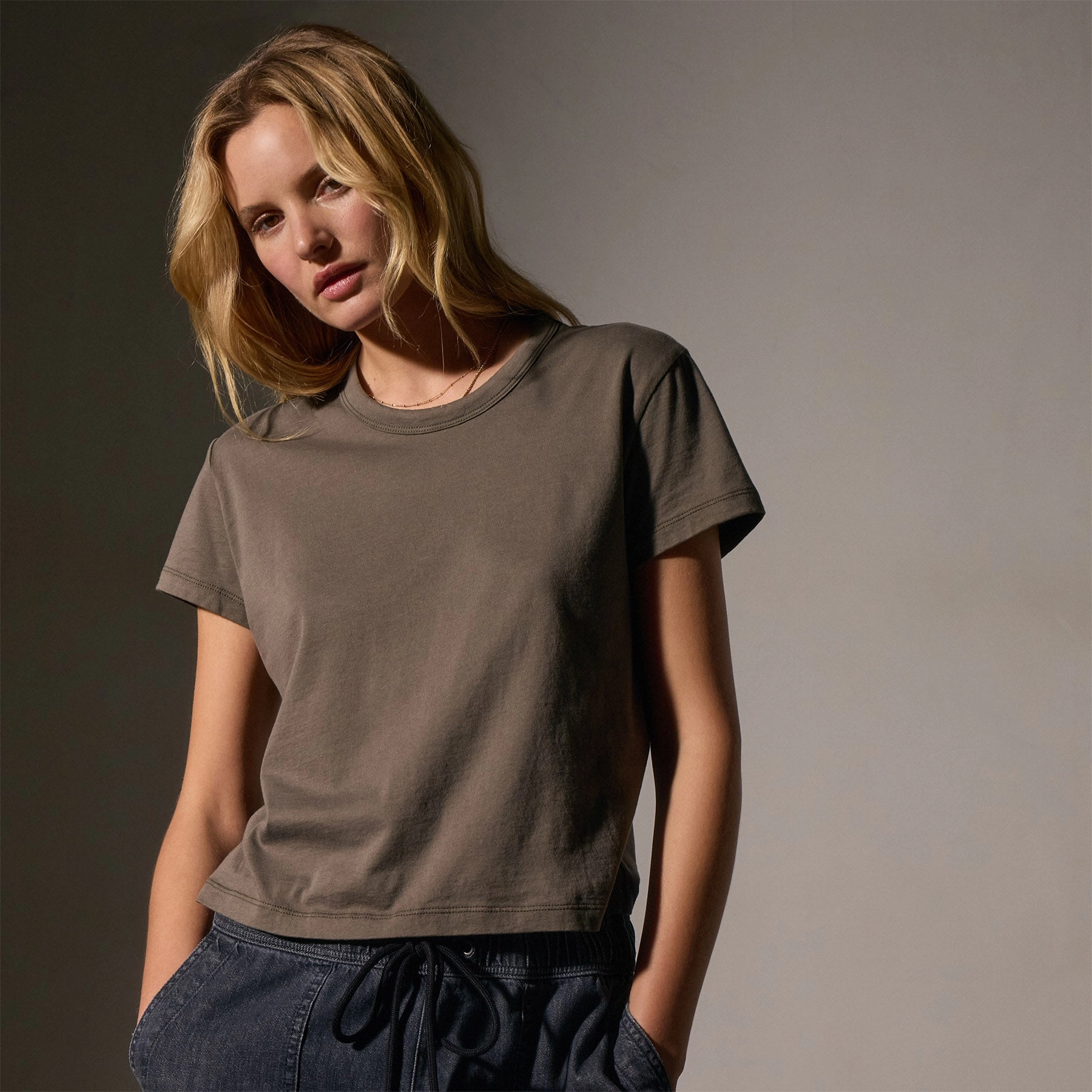 Brushed Elevated Jersey Short Sleeve Tee - Army Green