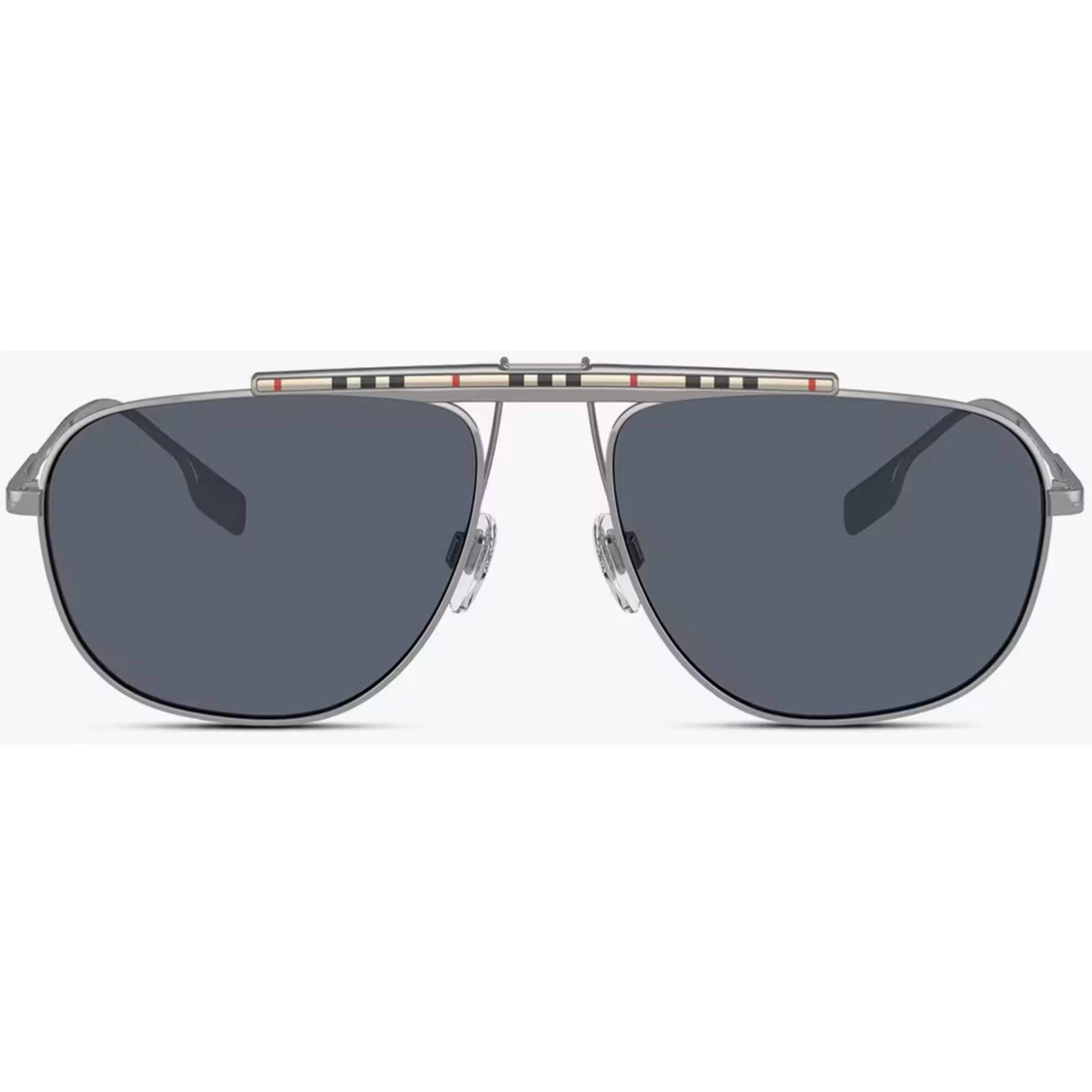 Burberry Men's Sunglasses - Gunmetal Pilot Frame Blue Lens | BURBERRY 0BE3121 10038759