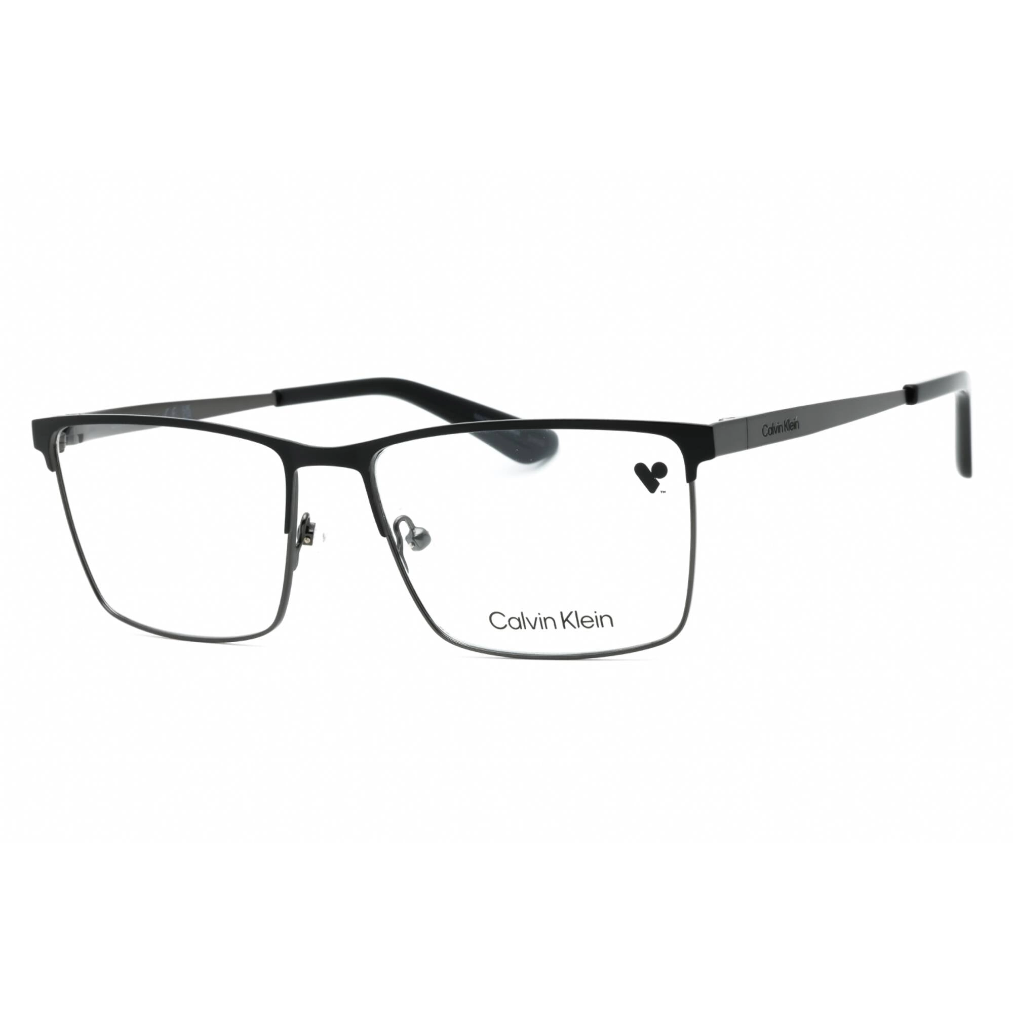 Calvin Klein Men's Eyeglasses - Matte Black Metal Rectangular Full Rim | CK22102 002