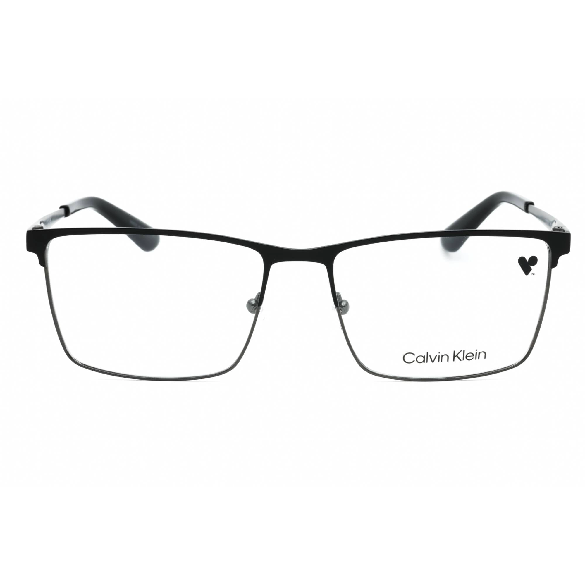 Calvin Klein Men's Eyeglasses - Matte Black Metal Rectangular Full Rim | CK22102 002