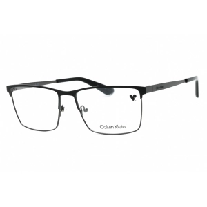 Calvin Klein Men's Eyeglasses - Matte Black Metal Rectangular Full Rim | CK22102 002