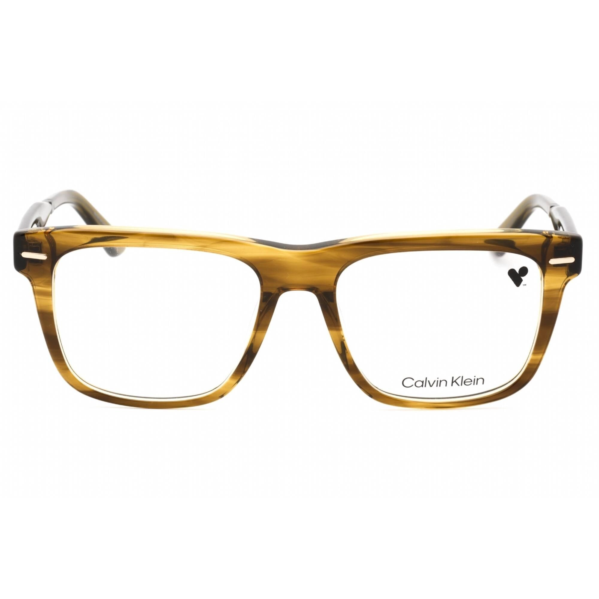 Calvin Klein Men's Eyeglasses - Striped Olive Full Rim Rectangular Frame | CK22538 317