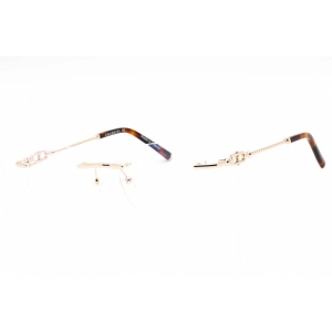 Charriol Men's Eyeglasses - Rimless Shiny Gold Rectangular Metal Frame | PC71048 C01