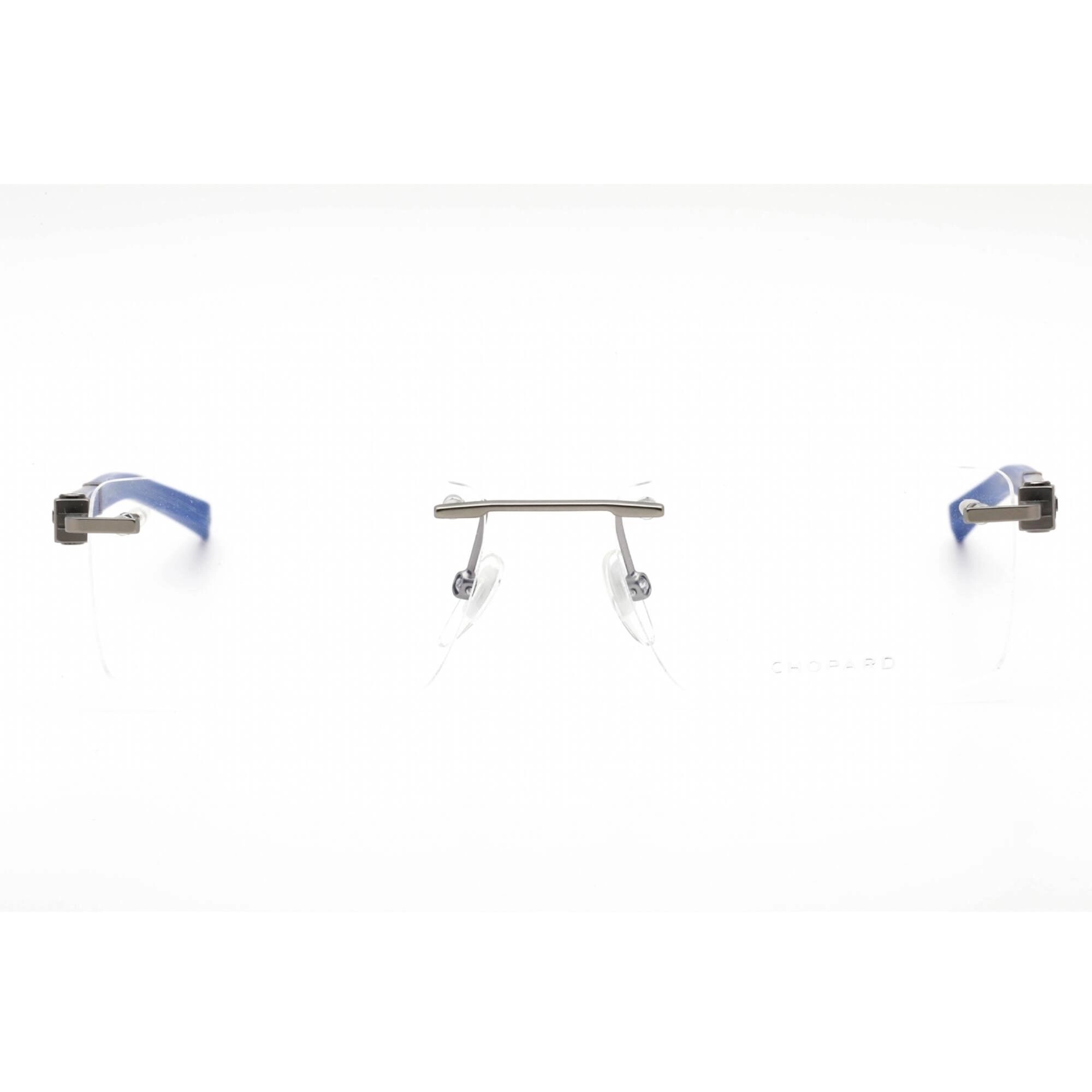 Chopard Men's Eyeglasses - Shiny Ruthenium Rimless Frame Clear Lens | VCHD89 0509