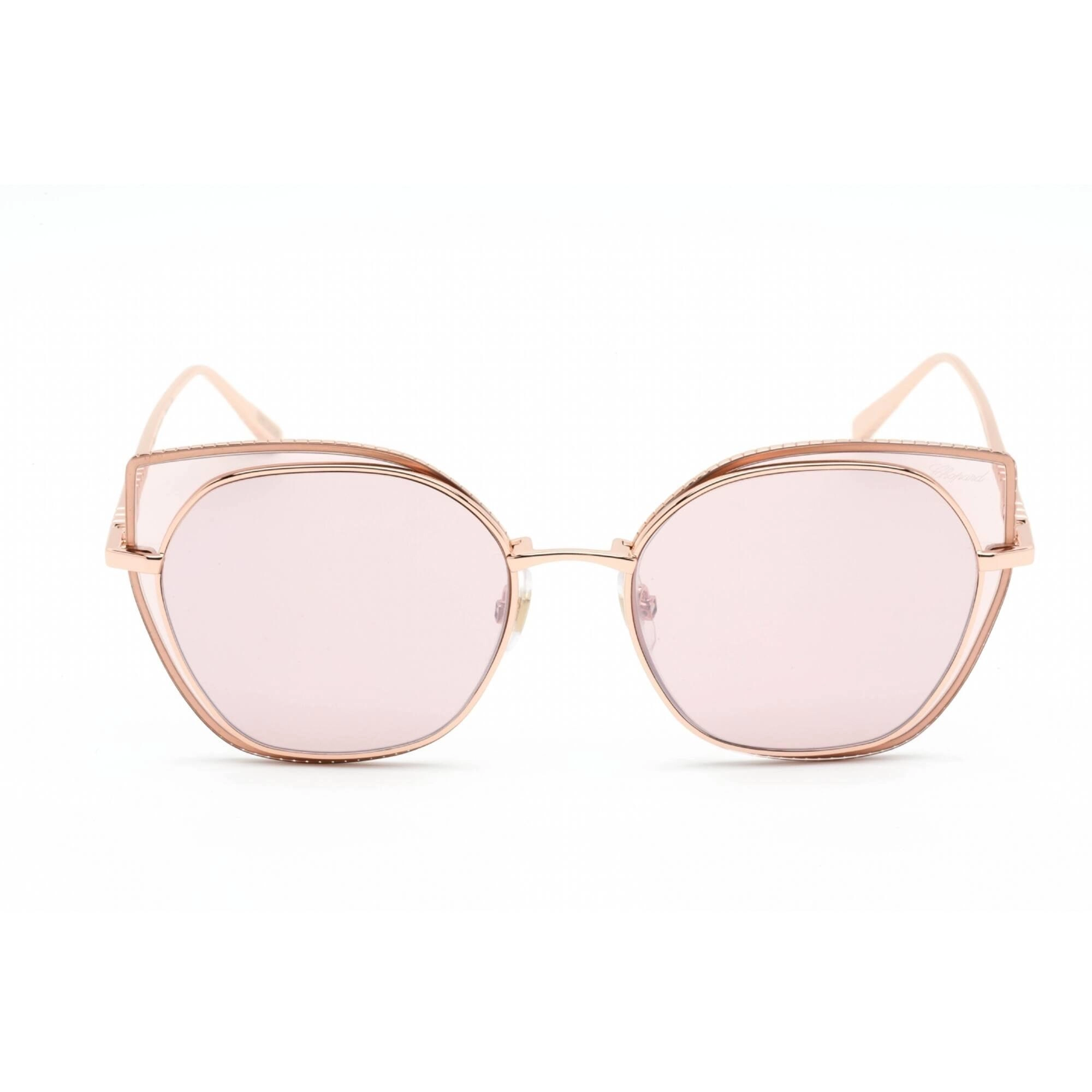 Chopard Men's Sunglasses - Polished Copper Gold Metal Cat Eye Frame | SCHF74M 8FCX