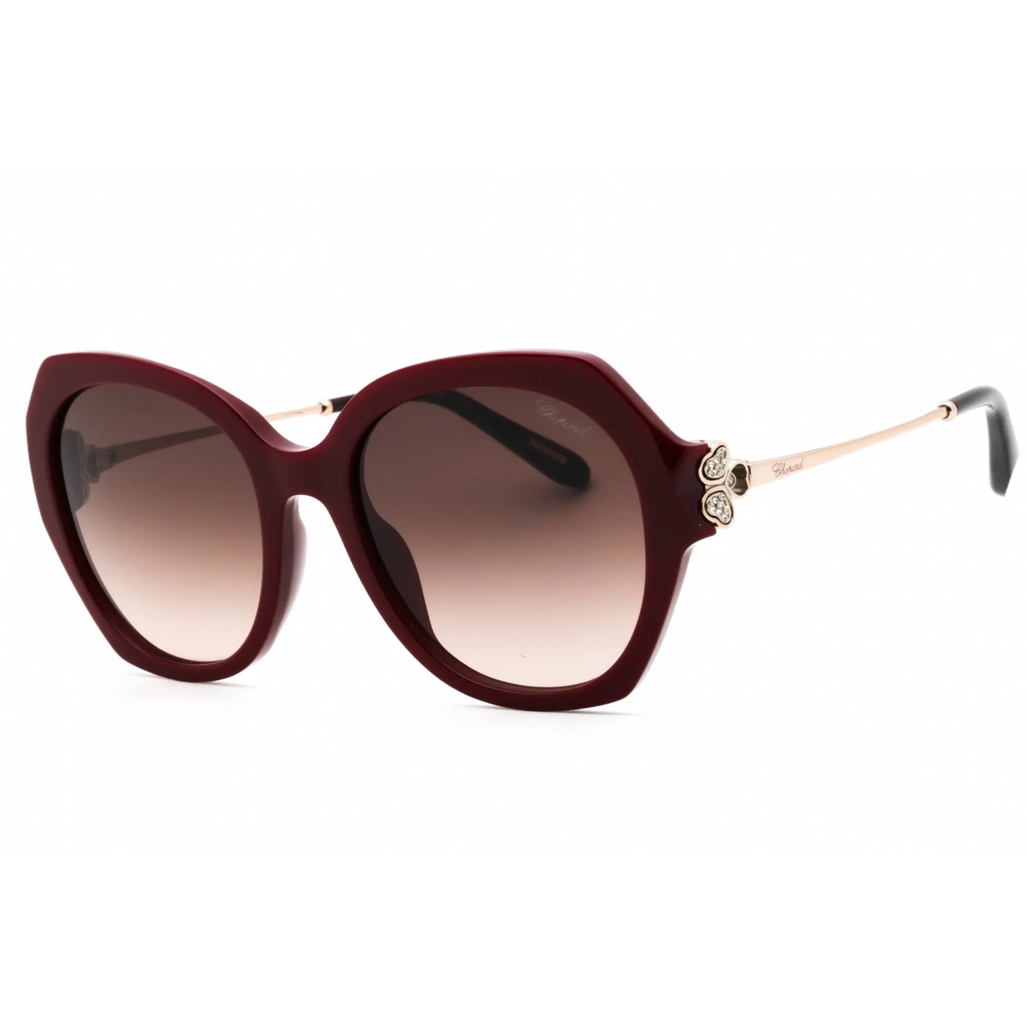 Chopard Women's Sunglasses - Burgundy Plastic Full Rim Oversized Frame | SCH354S 0G96