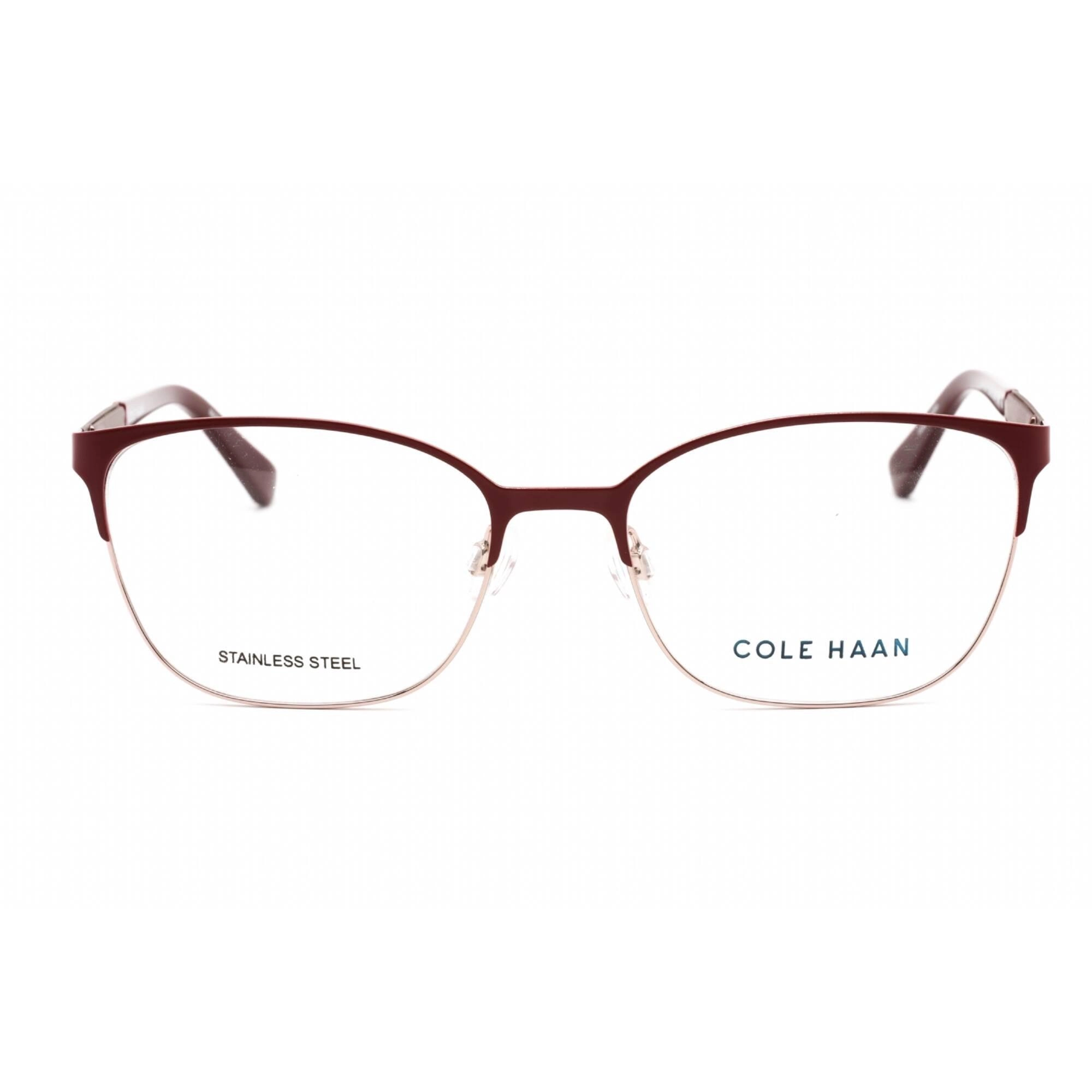 Cole Haan Men's Eyeglasses - Burgundy Rectangular Shape Frame Clear Lens | CH5042 604