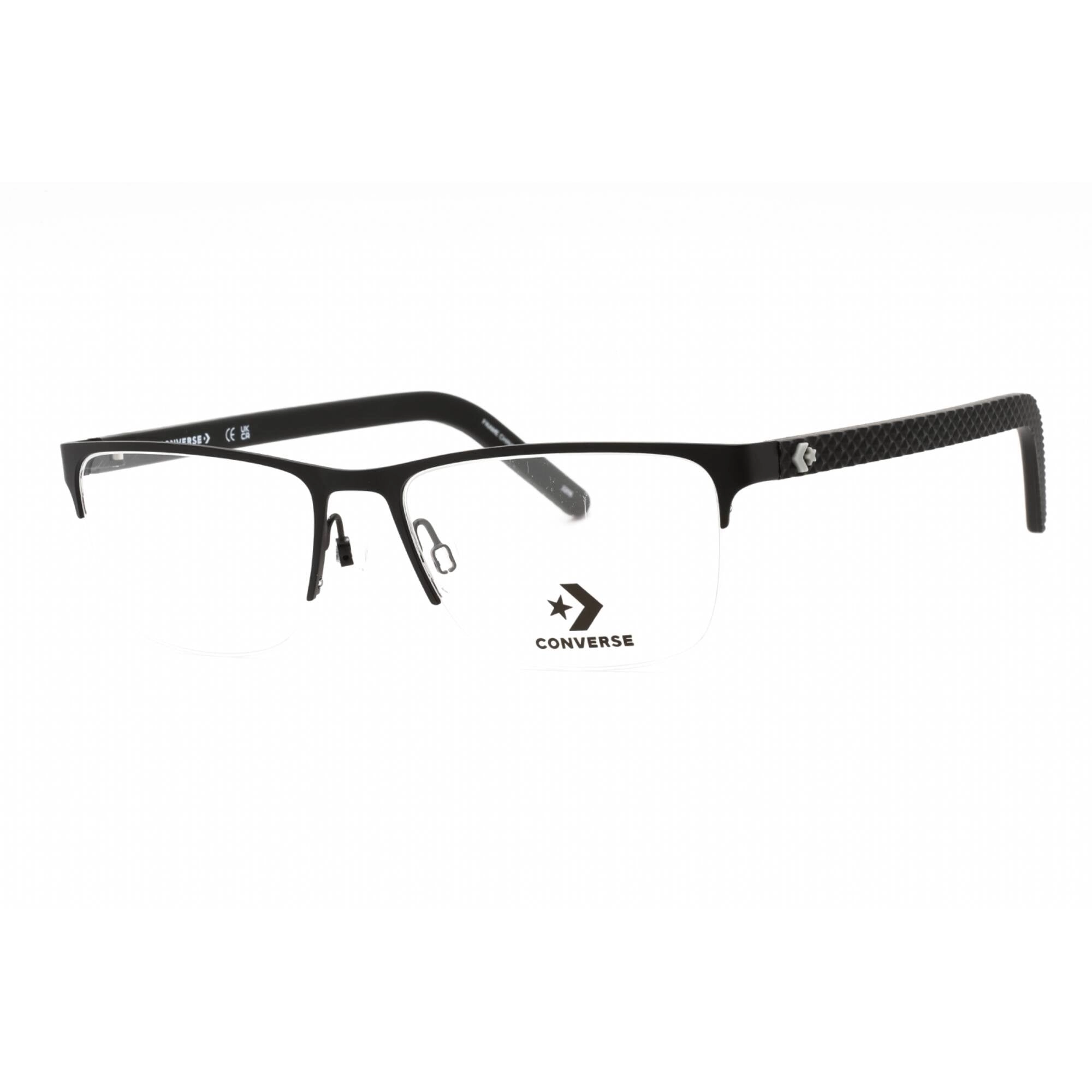 Converse Men's Eyeglasses - Matte Black Metal Rectangular Half Rim Frame | CV3016 001