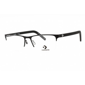 Converse Men's Eyeglasses - Matte Black Metal Rectangular Half Rim Frame | CV3016 001