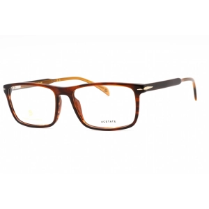 David Beckham Men's Eyeglasses - Brown Horn Rectangular Frame | DB 1135 0EX4 00