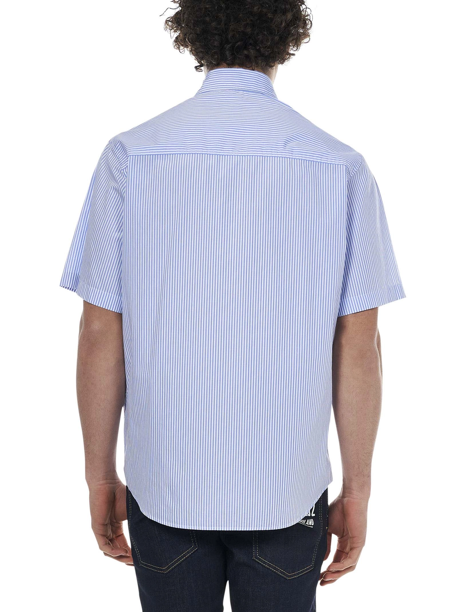 Dsquared2 Logo Embroidered Striped Shirt