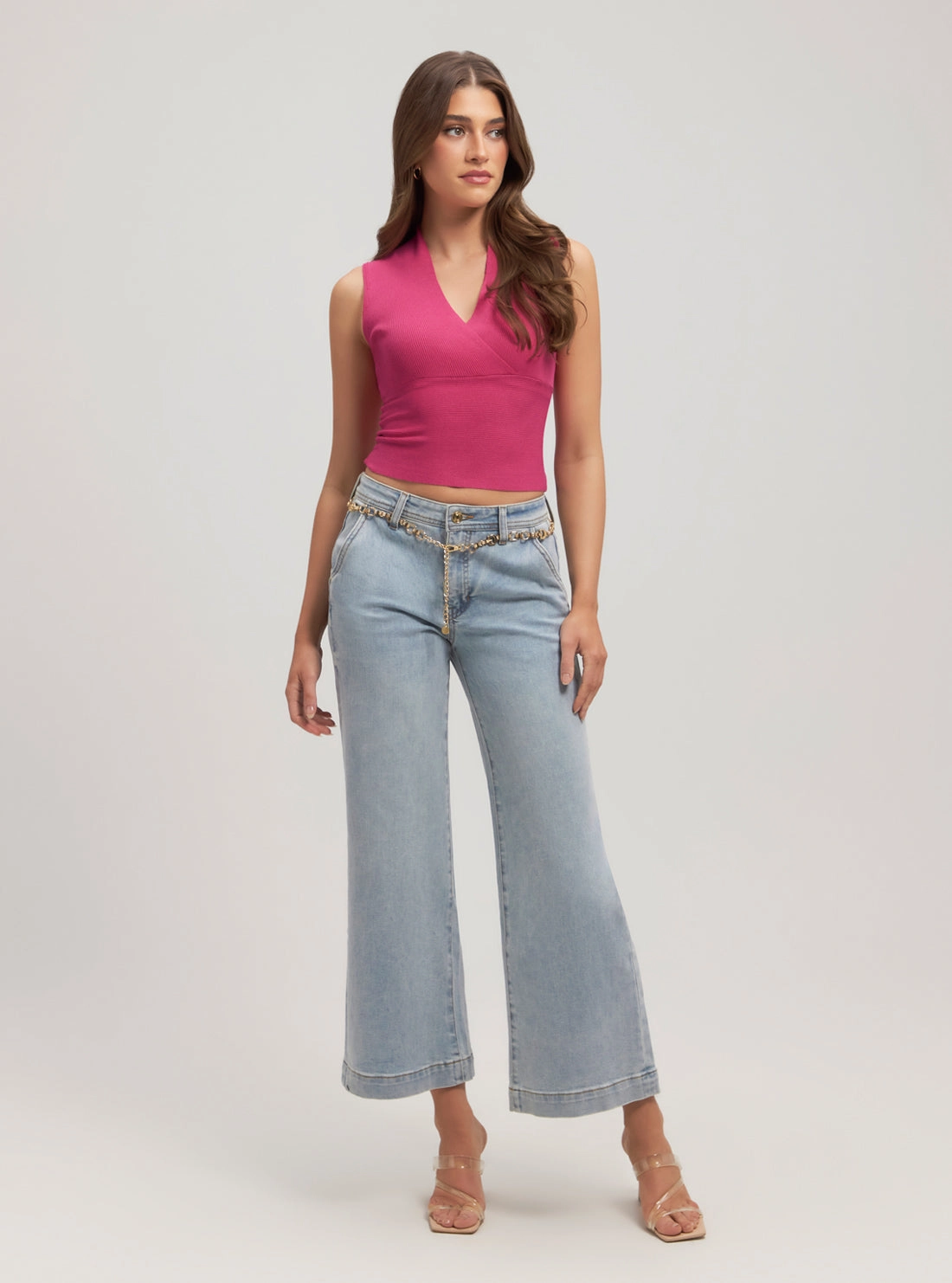 Eco Pink Surplice Delia Knit Top