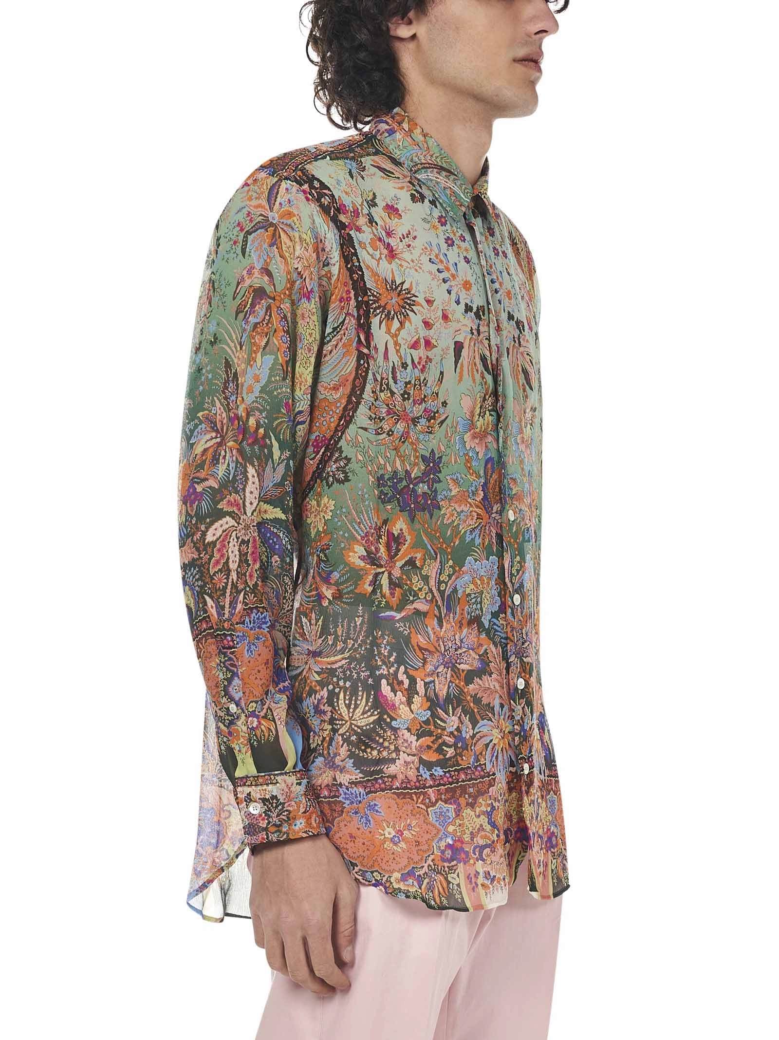 Etro Floral Printed Long-Sleeved Shirt