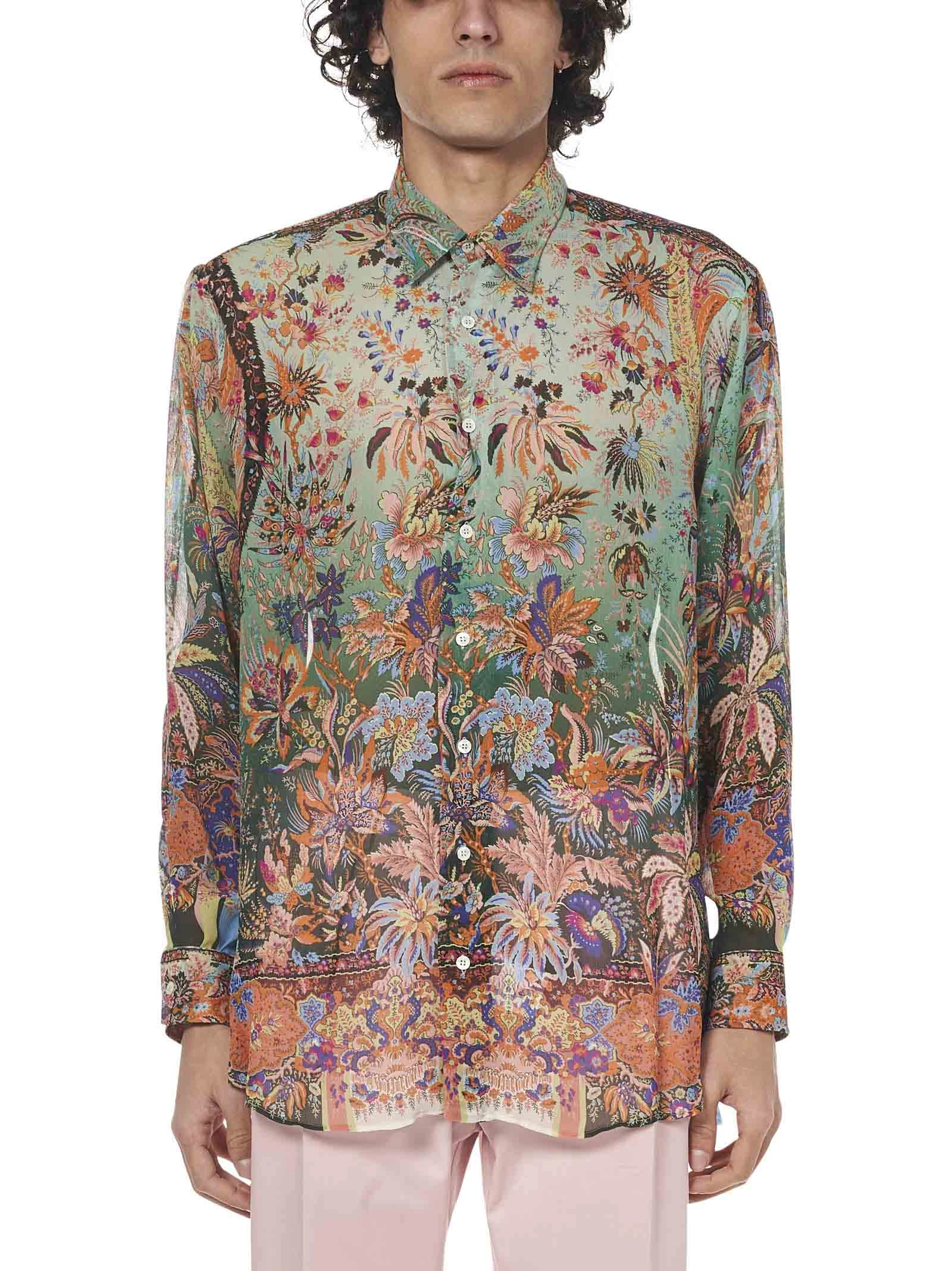 Etro Floral Printed Long-Sleeved Shirt