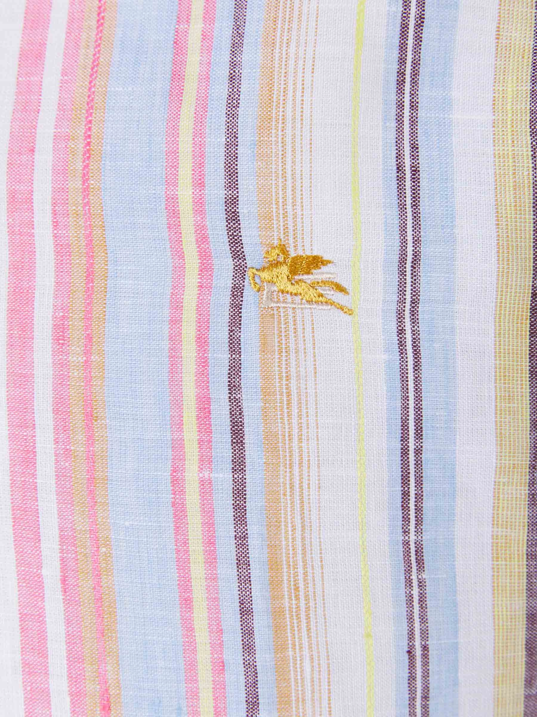Etro Logo Embroidered Striped Shirt