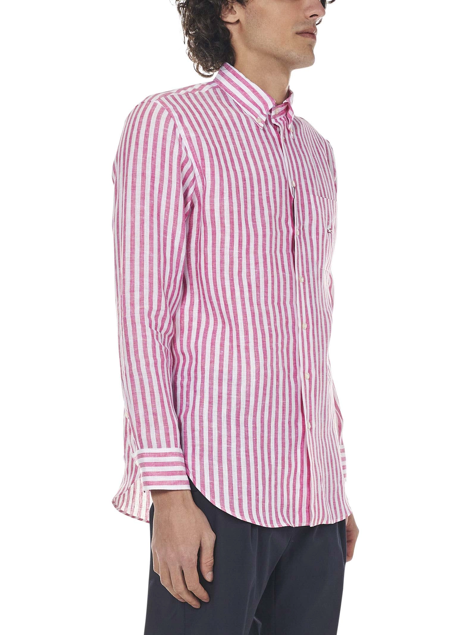 Etro Logo Embroidered Striped Shirt