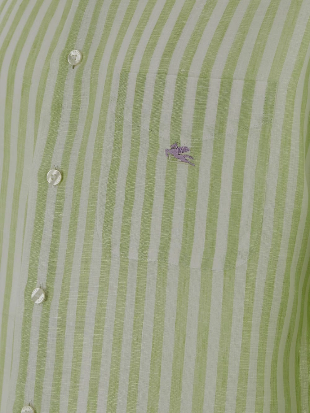 Etro Logo Embroidered Striped Shirt