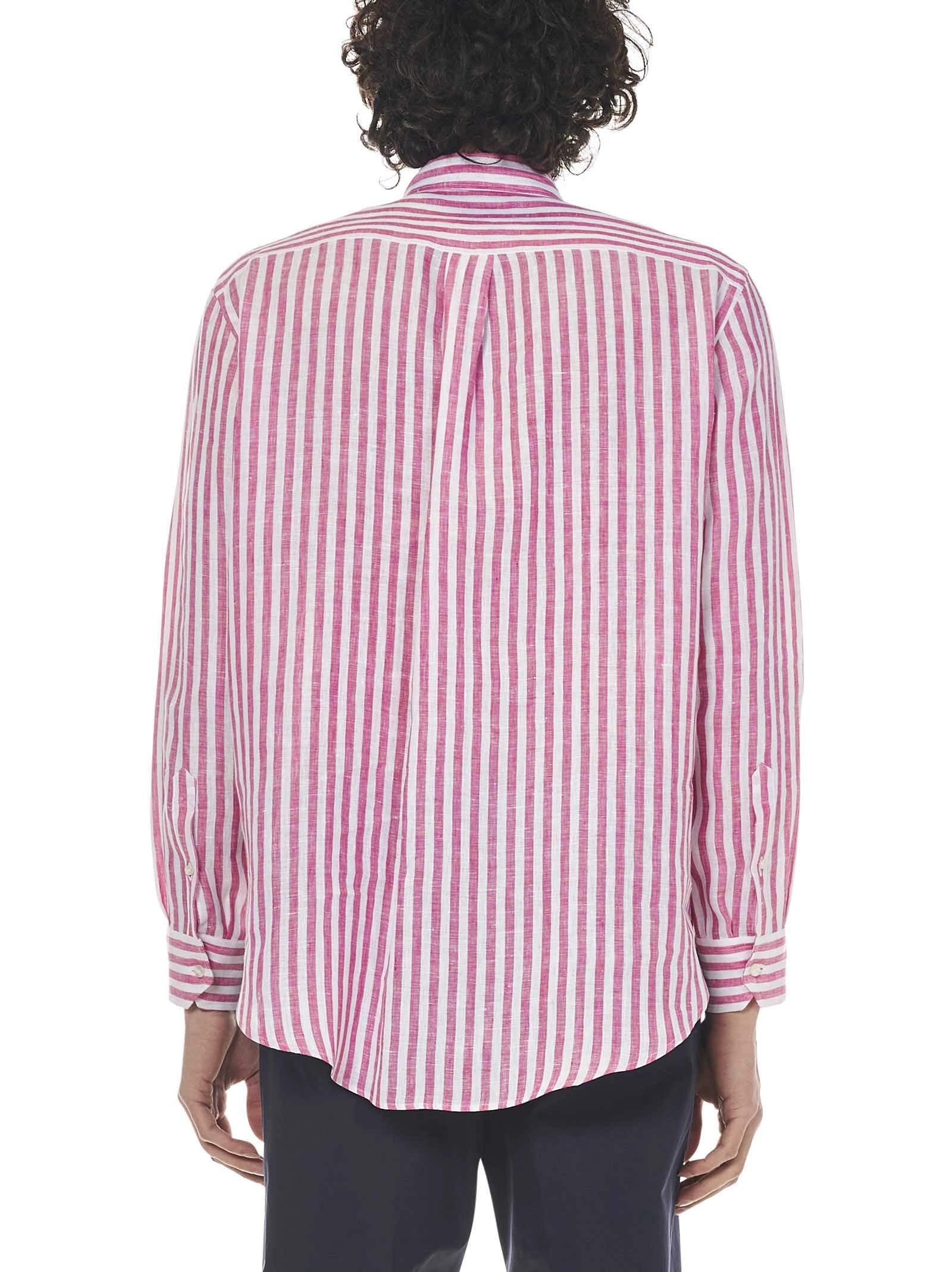 Etro Logo Embroidered Striped Shirt