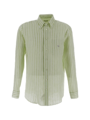 Etro Logo Embroidered Striped Shirt