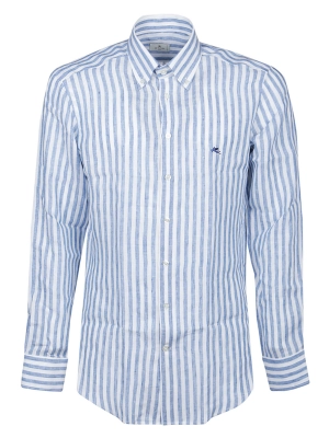 Etro Logo Embroidered Striped Shirt