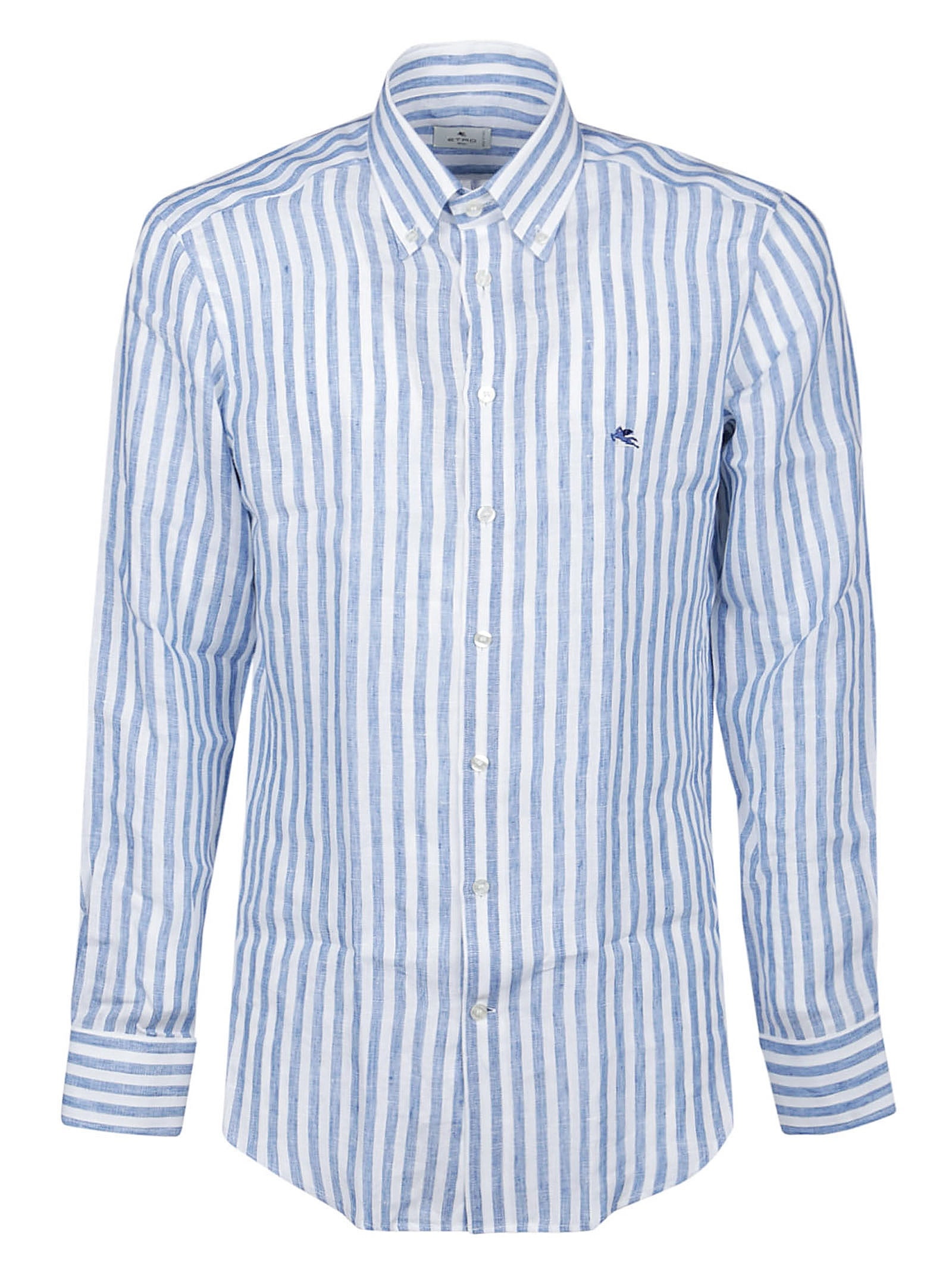 Etro Logo Embroidered Striped Shirt