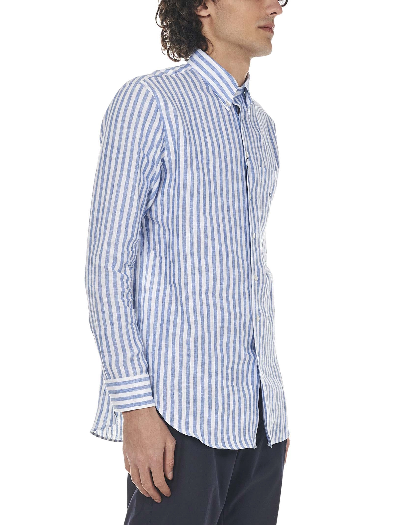 Etro Logo Embroidered Striped Shirt