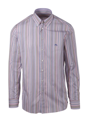 Etro Logo Embroidered Striped Shirt