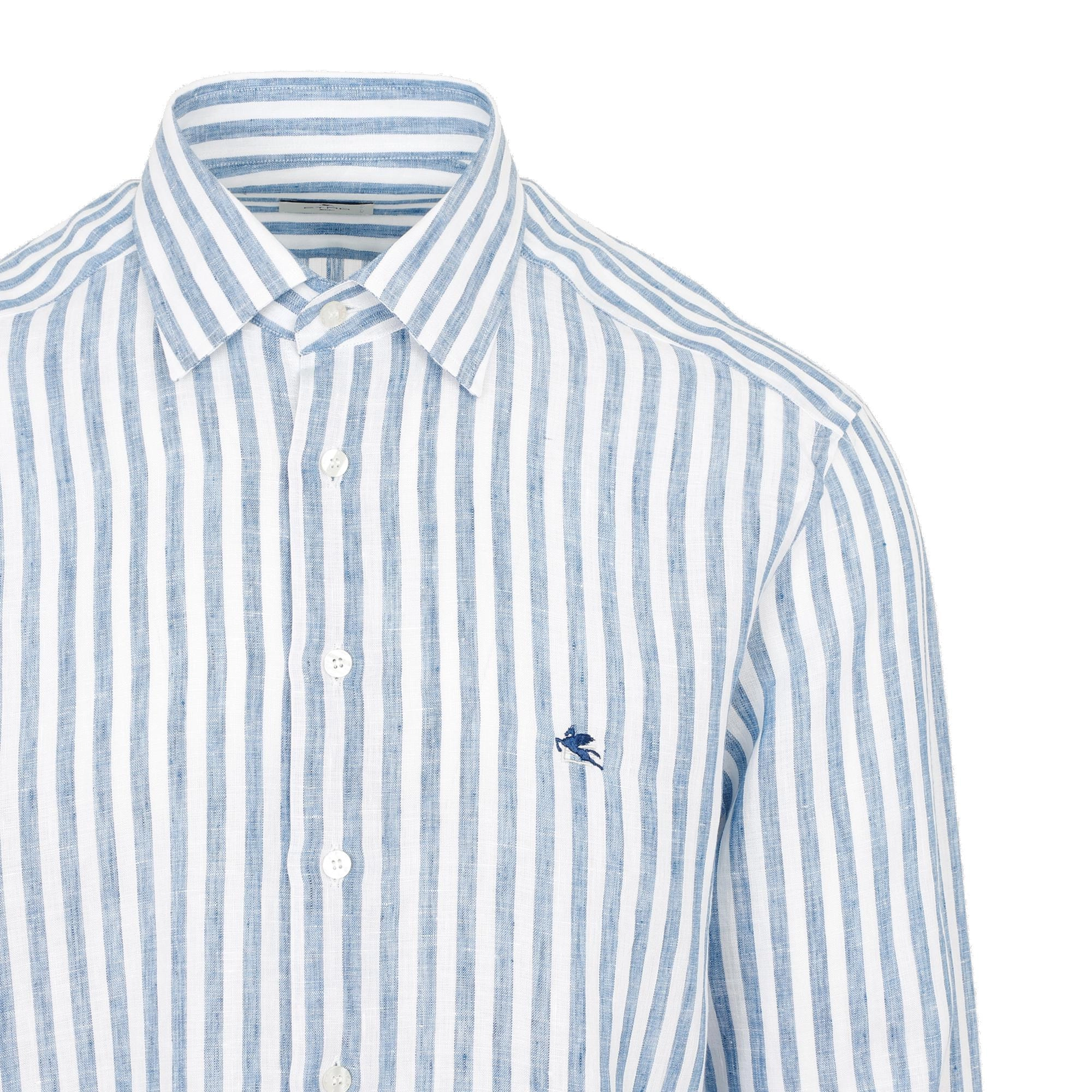 Etro Logo Embroidered Striped Shirt
