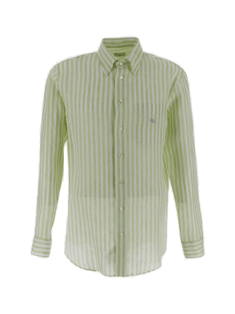 Etro Logo Embroidered Striped Shirt